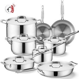 Customizable Nonstick Cookware Set: Stainless Metal Pots, Pans, and Casseroles for Wholesale