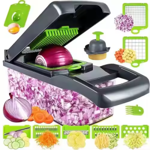 Multifunctional Kitchen Vegetable Chopper – Family Dicer for Cucumbers, Potato Slicer, and Shredder